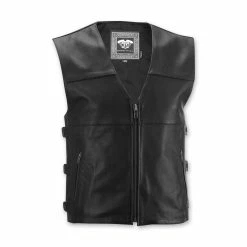 Highway 21 Men's 12 Gauge Black Leather Vest