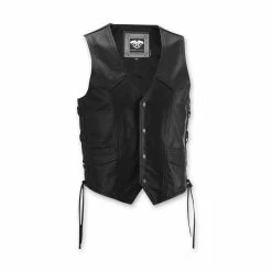 Highway 21 Men's Six Shooter Black Leather Vest