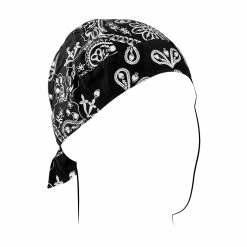 ZAN Headgear Black Paisley Road Hog Flydanna