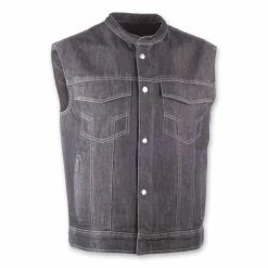Highway 21 Iron Sights Club Collar Black Denim Vest