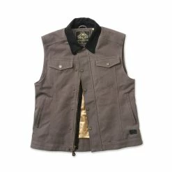 Roland Sands Design Men's Ramone Charcoal Textile Vest -Motorcycle Accessories Shop 992 862 C V1